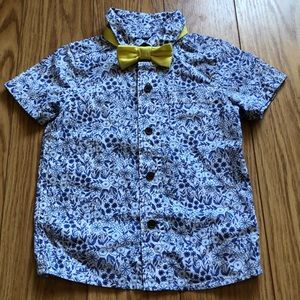 2T Cat and Jack dress shirt with bow tie- brand new never worn